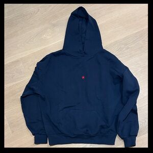 Classic Navy Hoodie with Red Accent